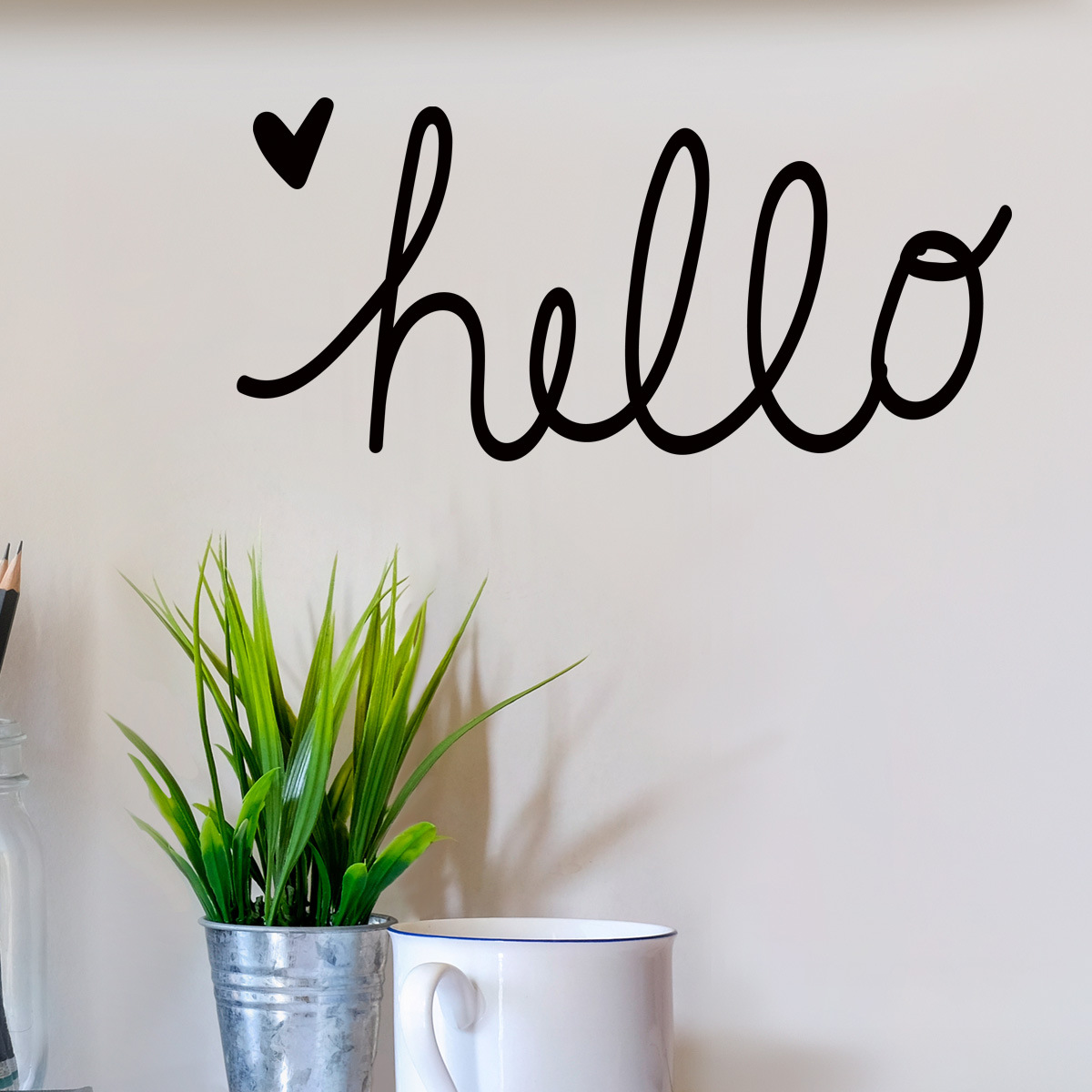 北欧风hello英文字墙贴励志贴纸儿童房间卧室房屋装饰背景贴画