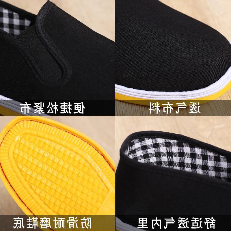 Handmade Handmade Cloth-Based Shoes Men Black Flat Cloth Flat Shoes 2023 New Soft Bottom Work Street Vendor Shoes One Piece Dropshipping