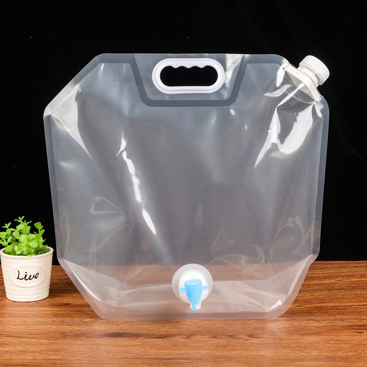 户外大容量便携折叠车载水袋登山水龙头10l塑料水桶野营装水袋囊