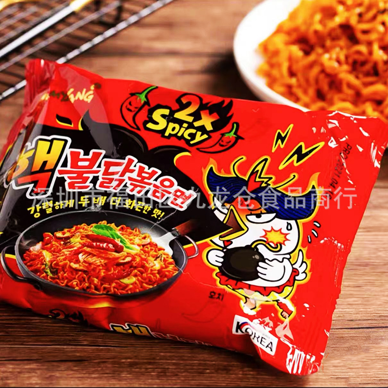 批发 韩国进口三养双倍辣鸡肉味火鸡面速食干拌面方便面5连包140g