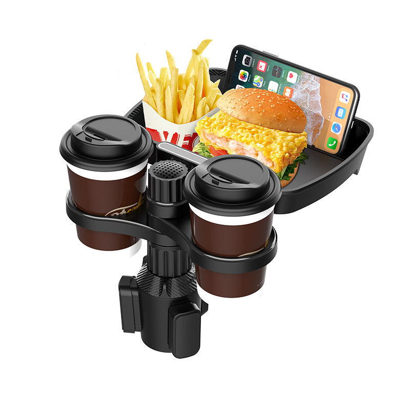 Car 360 Degrees Rotating Dinner Plate Tray Car Drinks Coffee Hamburger Easy-to-Reach Tissue Holder Storage Rack Small 