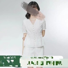 H245-QI12868女装新款泡泡袖小衫设计款高品质M100L110XL120斤