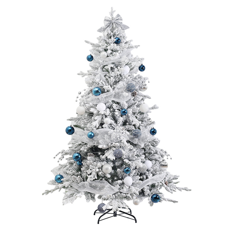 Christmas Decorations Simulation Encryption White Flocking Pe Christmas Tree Set Shopping Mall Party Christmas Ornaments