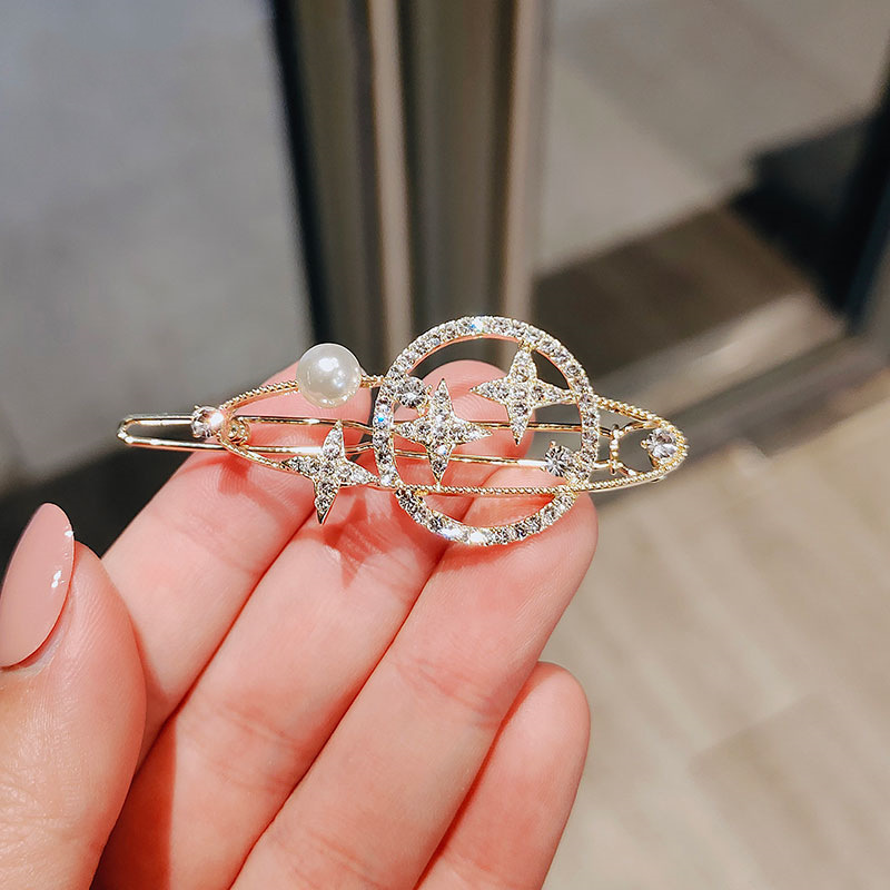 日韩梦幻星球月亮发夹网红ins刘海边夹少女顶夹青蛙扣发卡夹子