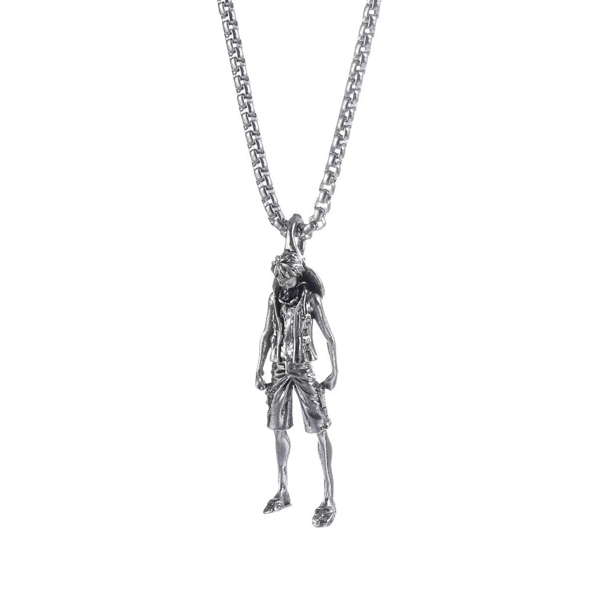 Same Style as Wang Yibo Personality Cartoon One Piece Luffy Pendant Korean Style Fashion Necklace Sweater Chain Necklace Wholesale