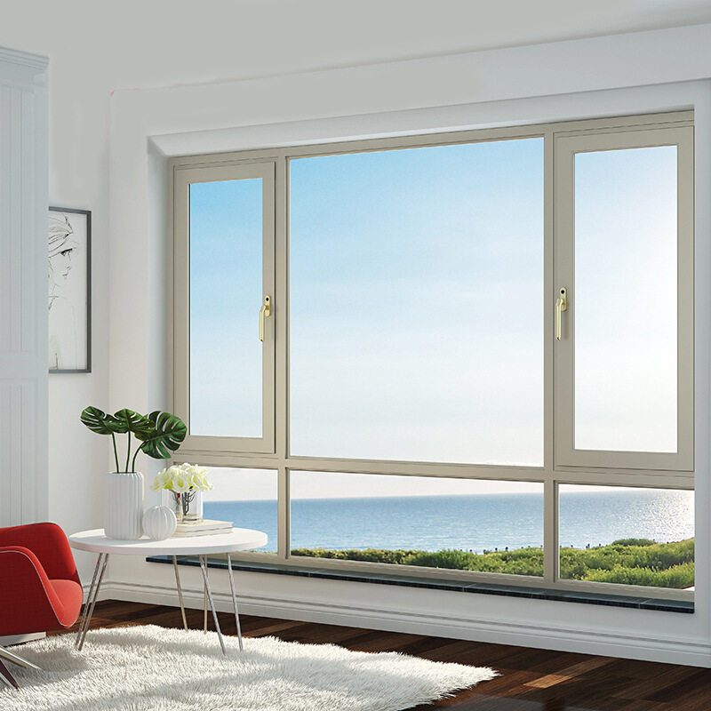 广州恒成别墅断铝桥合金门窗隔音玻璃窗窗纱一体封阳台落地防盗窗