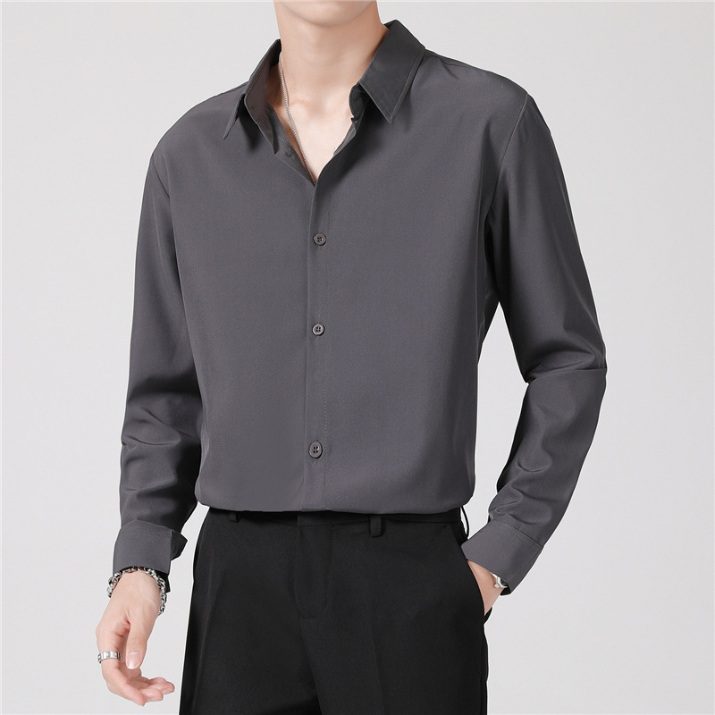 Thick Autumn and Winter Draping Shirt Korean Men's Trendy Student Long Sleeve Shirt Men's Long-Sleeve Shirt Handsome Casual Shirt