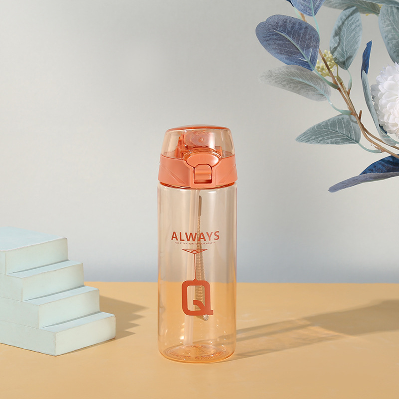 富全tritan透明塑料吸管杯 学生便携运动水杯 弹盖大容量健身水壶