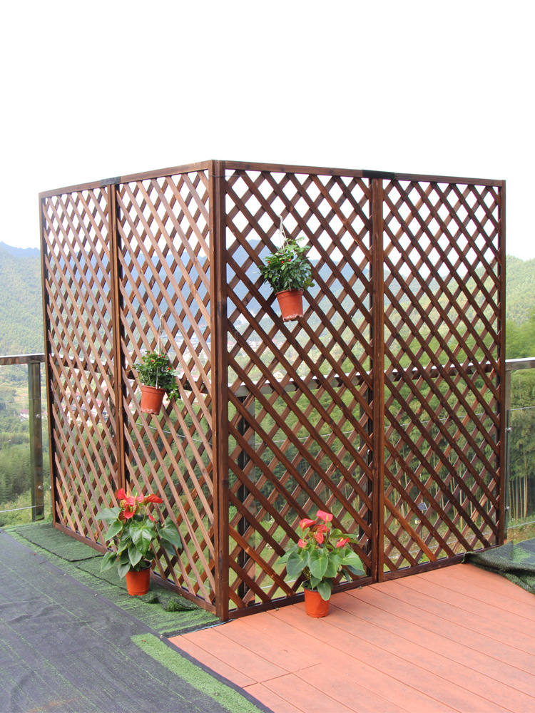 防腐木栅栏围栏户外庭院篱笆围墙护栏花园阳台隔断网格爬藤架装饰