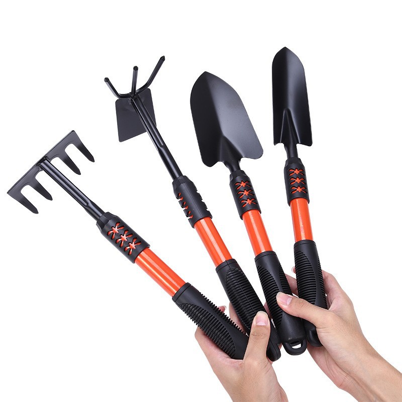 Sea Driving Tool Black Plastic Handle Plastic Spraying Two-Head Hoe Dual-Purpose Hoe Five-Tooth Rake Shovel Outdoor Hoe Spade