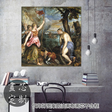 意大利小众正方形复古家居装饰画布画芯Tiziano提香·韦切利奥