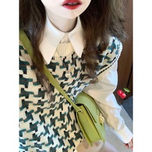 早春装奶系穿搭秋冬季一整套高级感韩剧小香风衬衫马甲两件套装女
