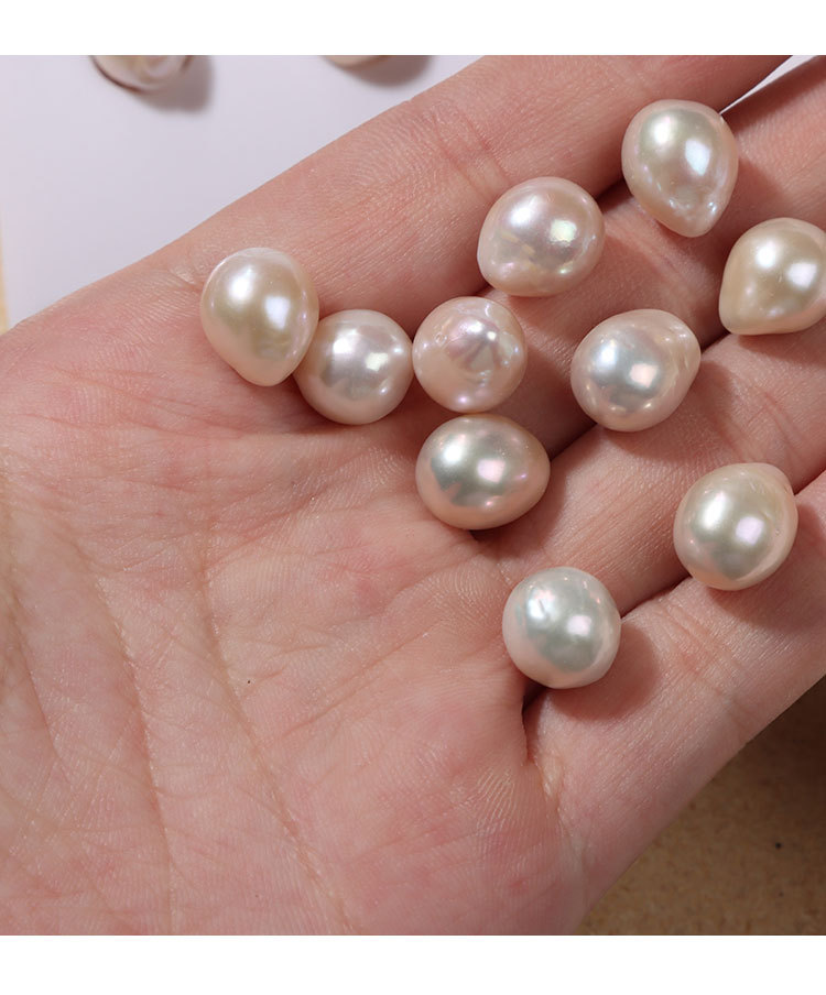 9-10mm爱迪生珍珠天然淡水巴洛克裸珠强光颗粒珠现货批发可配对