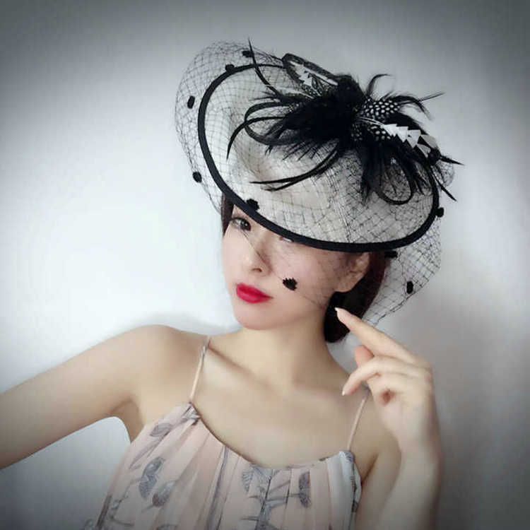 欧式复古夸张帽子赛马会名媛晚宴礼服大礼帽影楼旗袍走秀头饰