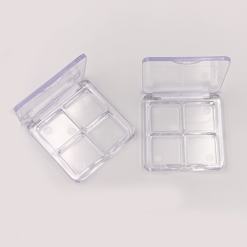 新品四色眼影盒包材 彩妆注塑眼影空盘 方形四格眼影容器包装