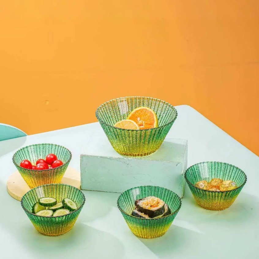 household glass 2-piece salad bowl set gift bowl set souvenirs wholesale present for client sign-in gift