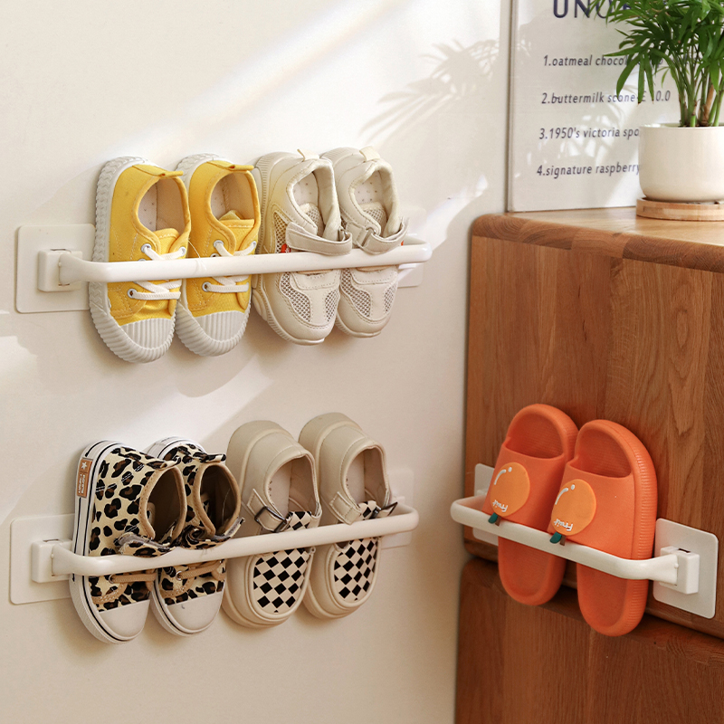 649z儿童鞋架免打孔壁挂式鞋子收纳架门口门后宿舍拖鞋挂墙置物架