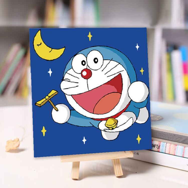 儿童数字油画diy 填色手绘动漫卡通人物解压填充装饰画20x20