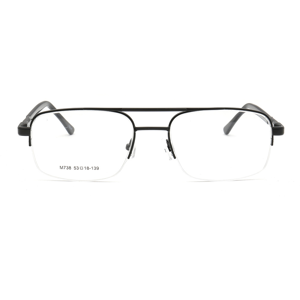 男士近视半框双梁眼镜框