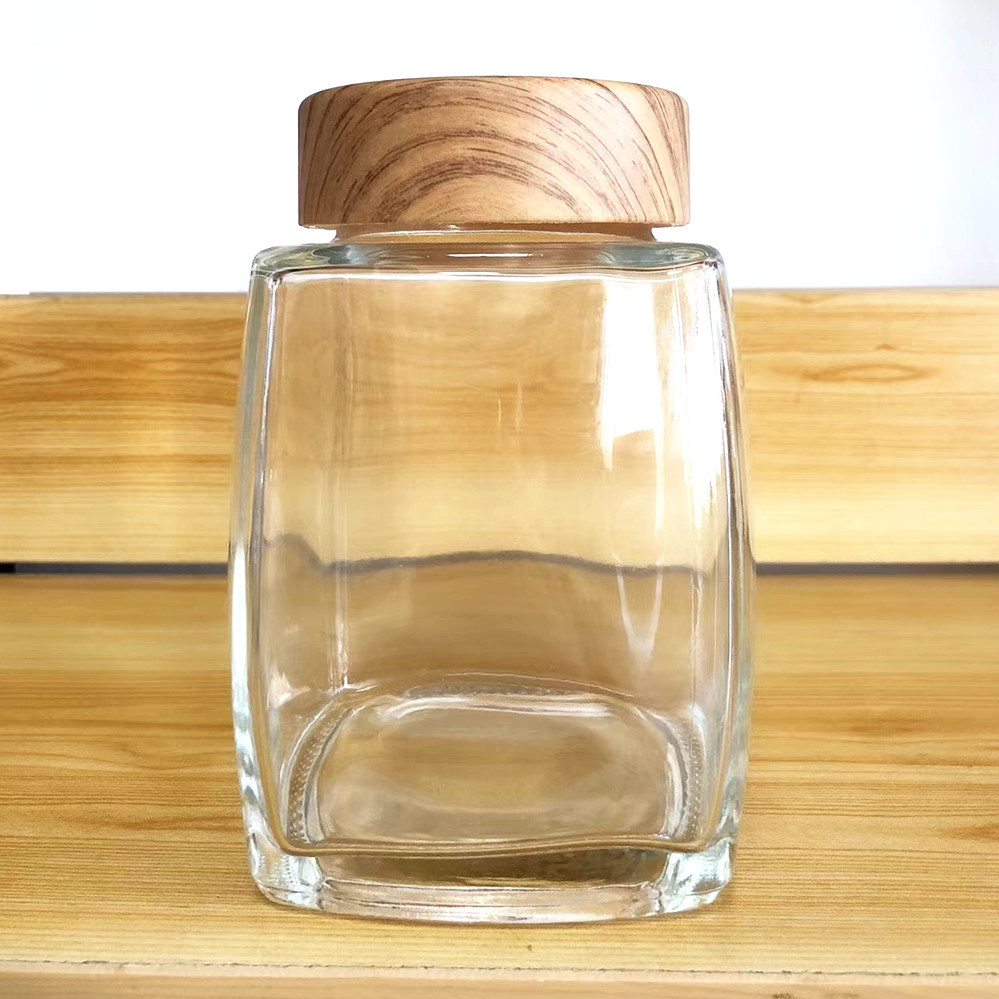 批发1斤2斤加厚蜂蜜瓶梨膏果酱瓶晶白料燕窝分装瓶大口方形玻璃瓶