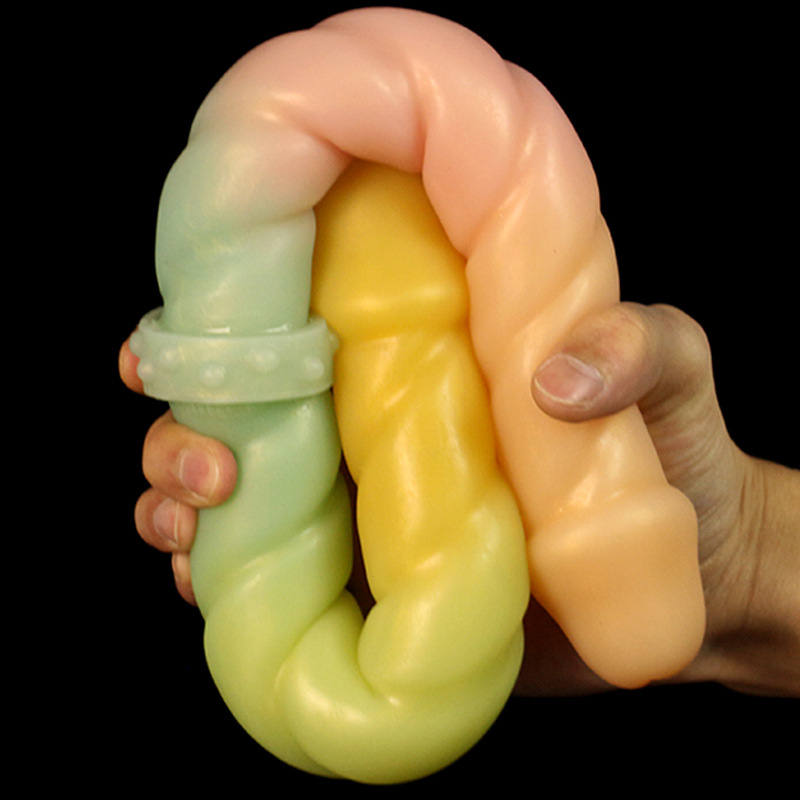 液态硅胶麻花螺纹双头阳具男女同性恋自慰性玩具 双头龙拉拉情趣