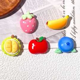 亮面diy饰品草莓榴莲树脂配件自制头饰发夹手机壳树脂配件批发