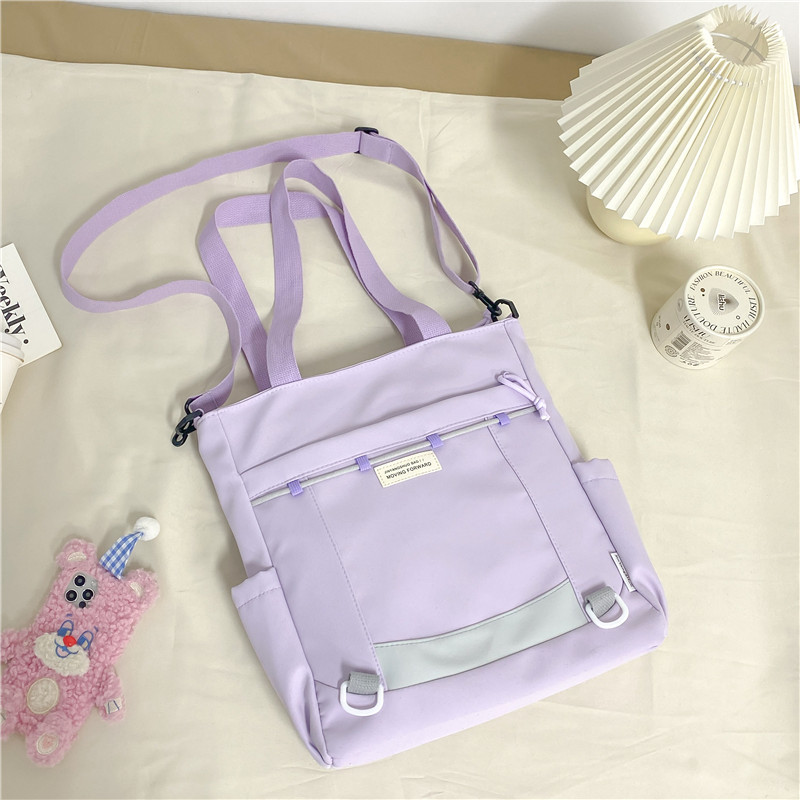 High School Student Handbag Book Bag Large Capacity Junior High School Student Make-up Canvas Bag Female Student Book Loading Class Commuter Bag