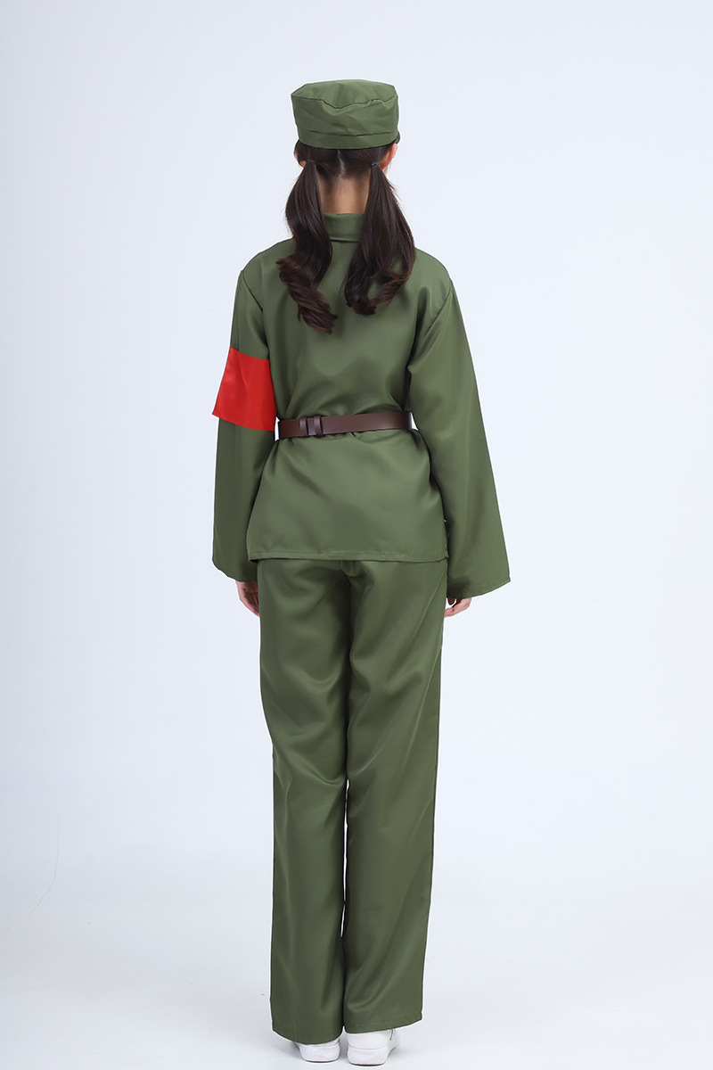 定制八路军表演服装红卫兵服饰成人红军服儿童军装演出服红军衣服