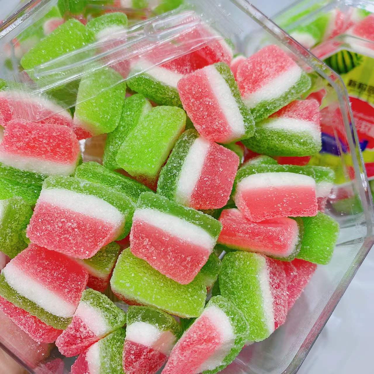 新榕园 西瓜造型橡皮糖200g 儿童果汁软糖qq糖休闲零食水果味软糖