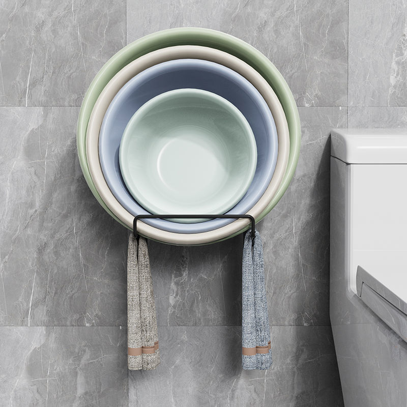 脸盆架子免打孔卫生间置物架洗壁挂毛巾架脸盆收纳架