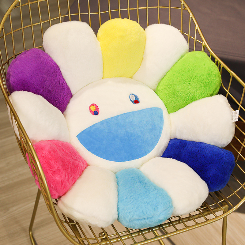 Internet Celebrity Murakami Long SUNFLOWER Pillow Seat Cushions Plush Toy Office Chair Cushion Window Cushion Children's Room Floor Mat Girl