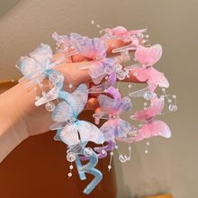 儿童彩色蝴蝶发箍2025新款女孩公主发饰女孩超仙波浪头箍带齿防滑