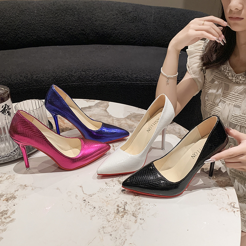 时装高跟鞋女2024春秋外穿尖头细跟韩版女神范细跟浅口大码单鞋女