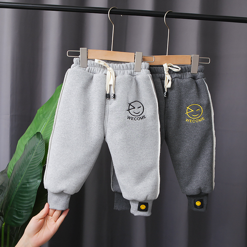 男童加绒裤子冬季儿童棉裤加厚3岁男宝宝长裤2023新款冬装休闲裤