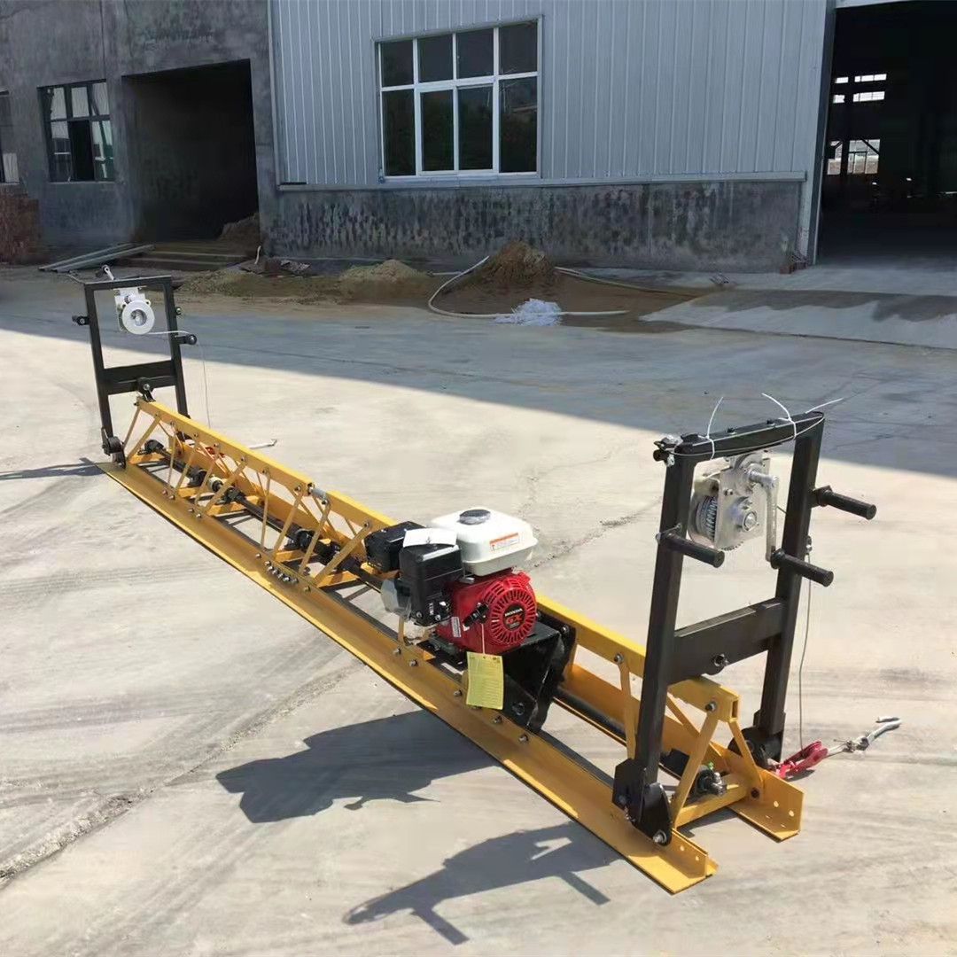 混凝土路面振动梁汽油电动水泥地面整平机摊铺机6/7/8米钢质组合
