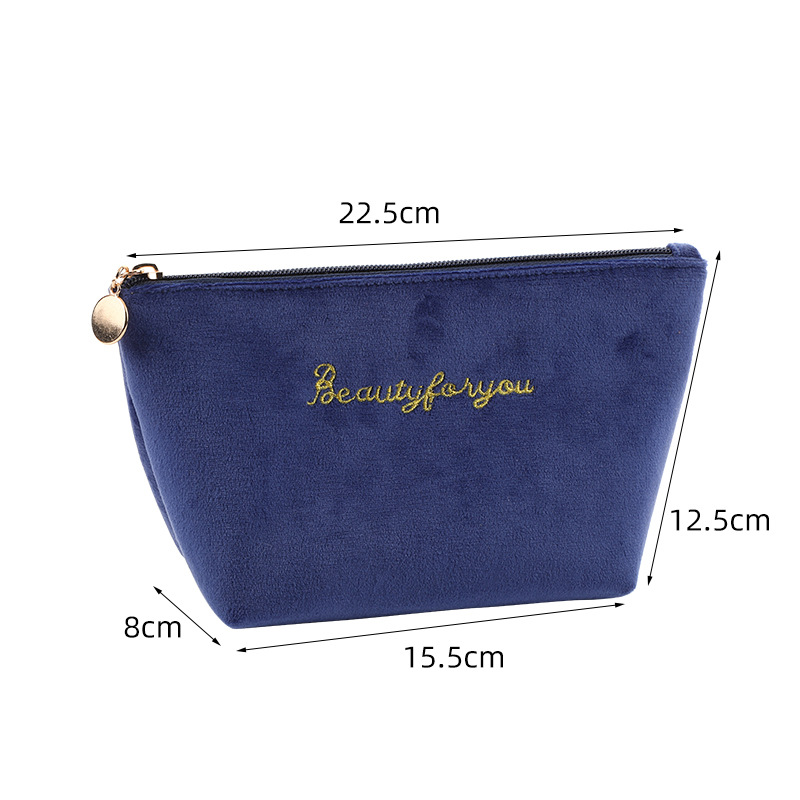 Modern Fashion Korean Style Flannelette Makeup Bag Women's Large Capacity Storage and Carrying Cosmetic Bag Coin Purse Lipstick Bag