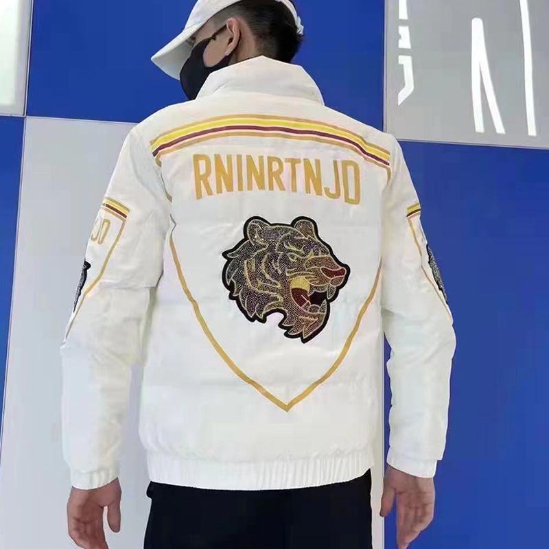 老虎头羽绒服男潮牌年冬季新款白色轻羽绒短款男士冬装外套