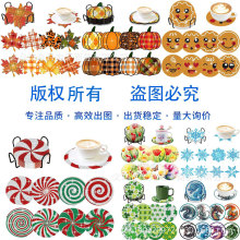 亚马逊热销手工DIY钻石画杯垫爆品所有款式带架子手工贴钻秀套装