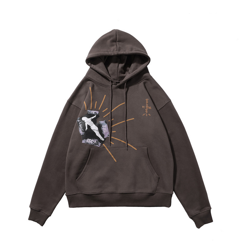 travis scott火焰梯子高街休闲欧美潮牌说唱男女同款连帽卫衣上衣