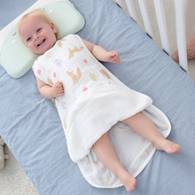 宝宝睡袋夏季新生儿童四季通用空调服防踢被婴儿夏季薄款纱布睡袋