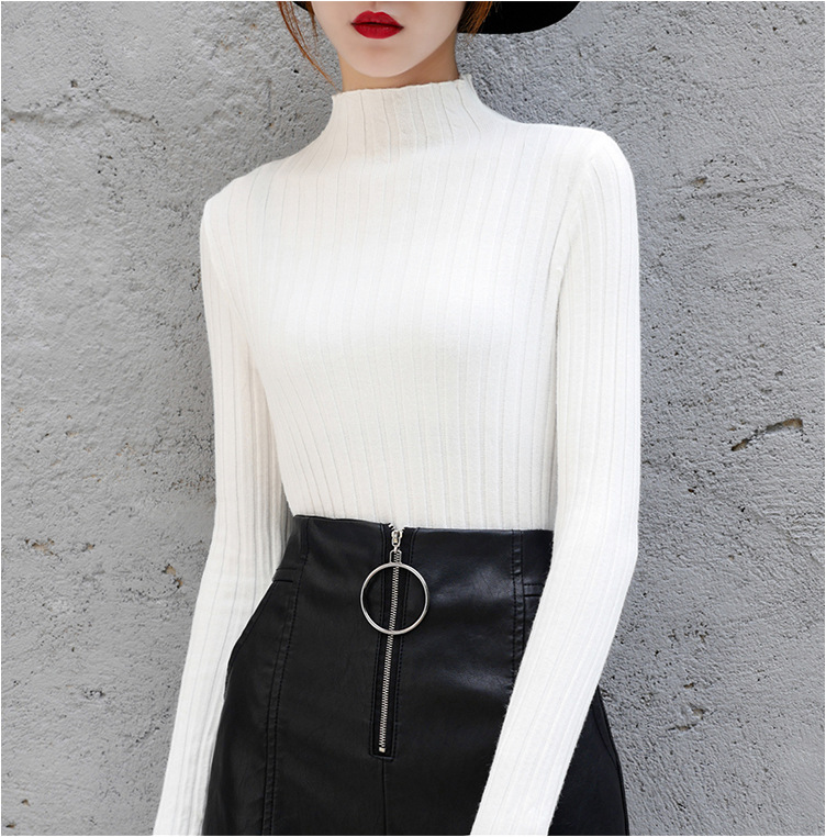 修身 毛衣 中领