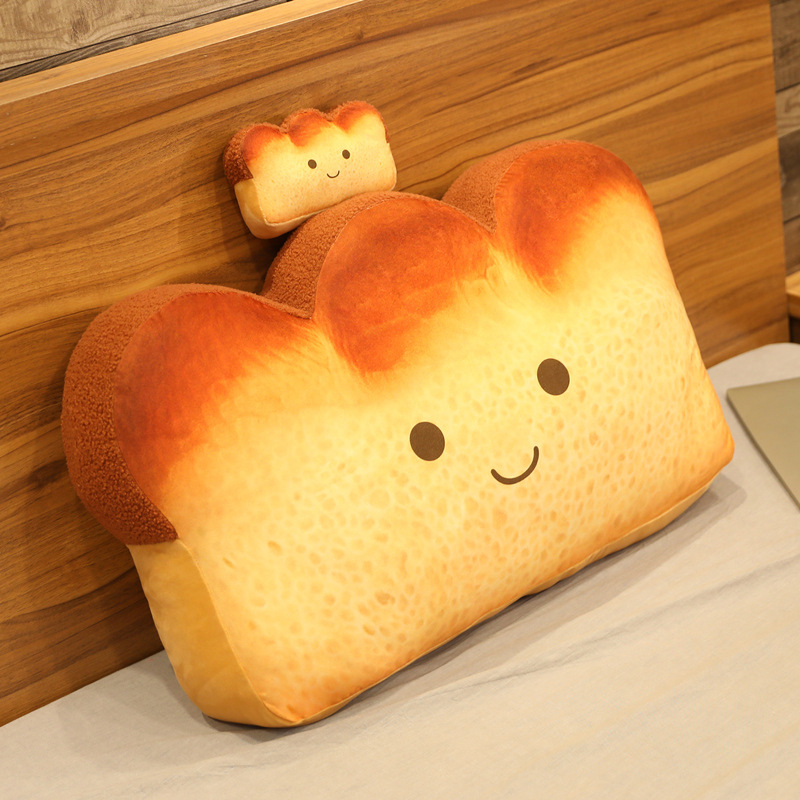 面包抱枕靠垫可爱沙发汽车腰靠床上大靠背办公室床头靠枕宿舍学生