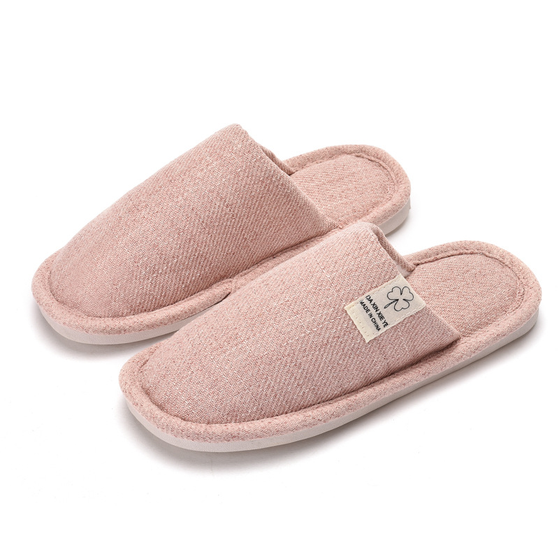 2022 New Cotton Slippers Spring, Autumn and Winter Four Seasons Indoor Platform Non-Slip Linen Floor Men and Women Couple Slippers