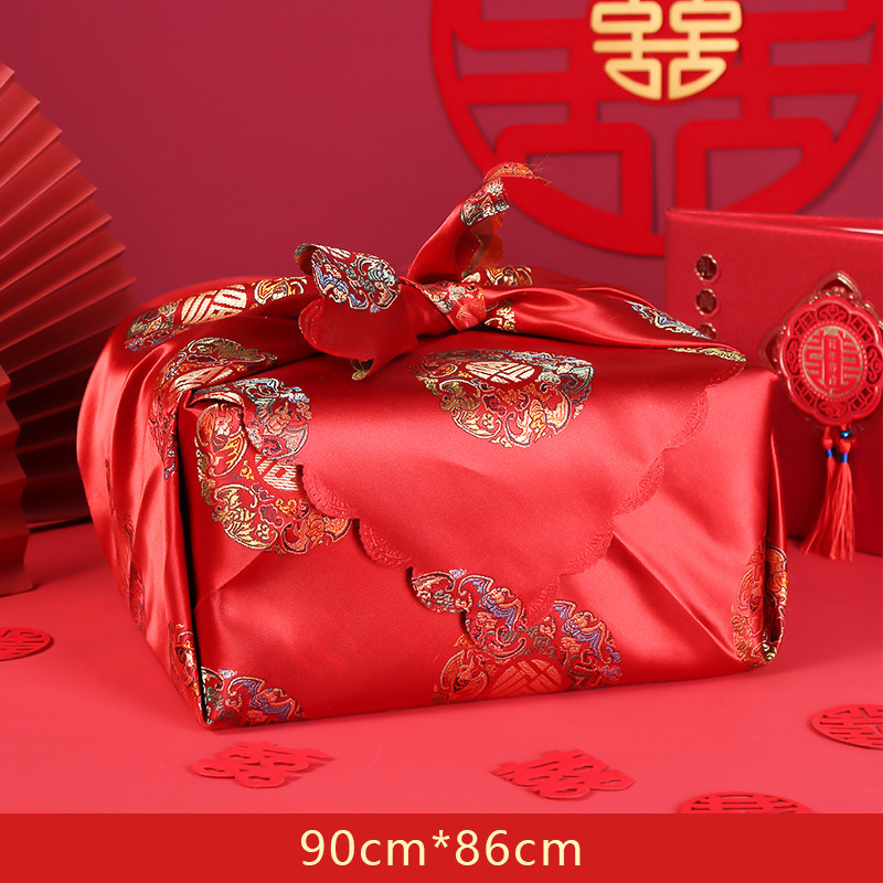 结婚用品包袱皮裹包布结婚包袱布包袱红布喜盆布陪嫁包盆皮包裹布