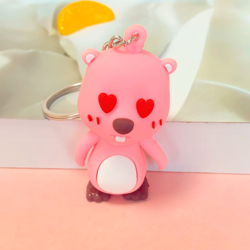 5399# Cute Cute Little Beaver Ruby Loopy Keychain Promotion Gift Small Gift Small Pendant