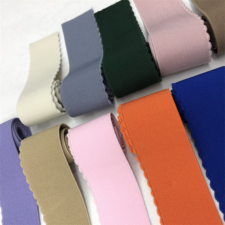 Factory in Stock 4cm Nylon Unilateral Crescent Elastic Band Skirt Waist Pants Elastic Elastic Elastic Band Color High Elastic Ribbon