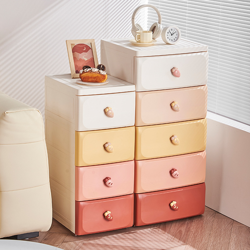 Light Luxury Bedroom Locker Children's Radish Cabinet High-End Elegant Storage Cabinet New Bedside Cabinet