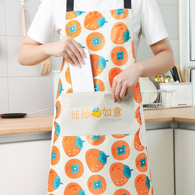 2022 new waterproof and oilproof apron women‘s home kitchen home cooking outside summer thin internet celebrity men apron