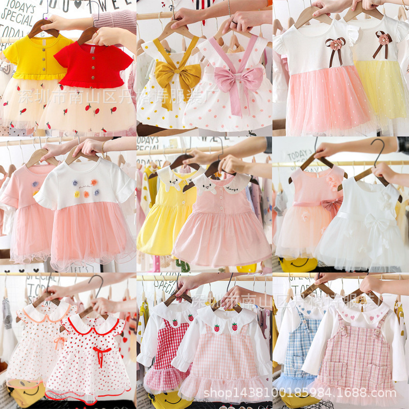 Summer Japanese and Korean Fashionable Children's Clothing Dress Fashion Personality Girl Short Sleeve Princess Dress Foreign Trade Stall Night Market Wholesale