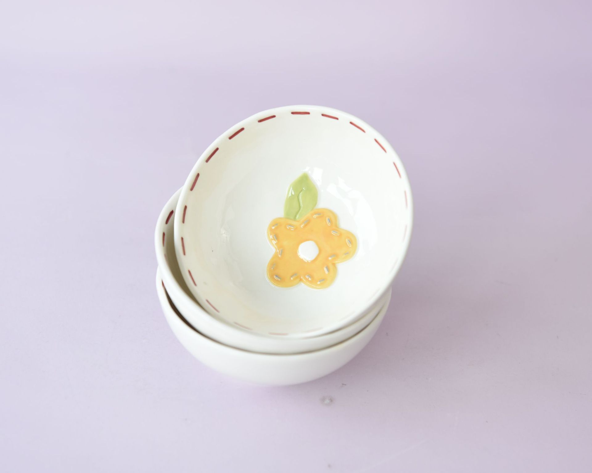 超可爱浮雕兔子小碗儿童餐具4.5蘸料碟子家居单个小容量饭碗菜碗